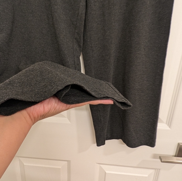 Eileen Fisher Wide Leg Pants Pull On Viscose Heathered Grey Stretch Jersey Sz PS - Picture 6 of 9